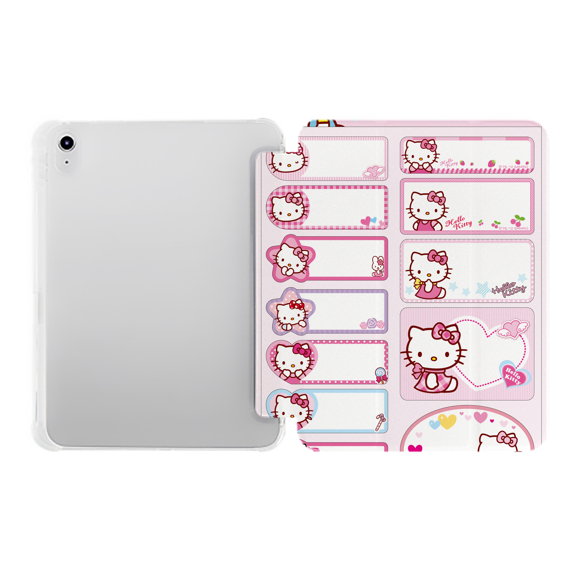 （画像用） Hello Kitty ハローキティ IPad ケース ペン収納付き 三つ折りスタンド PUレザー×シリコン 対応機種9.5/10.5/10.9インチ